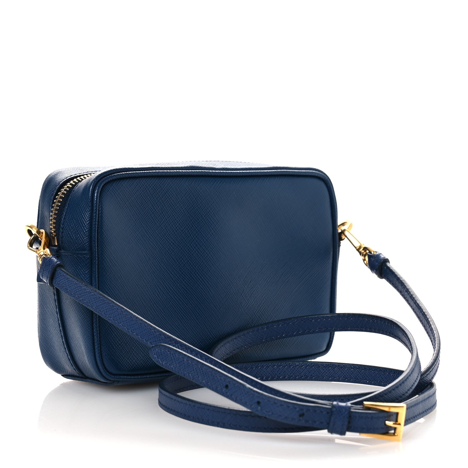 Prada Saffiano Mini Front Pocket Crossbody Bag Bleuette 3 of 14