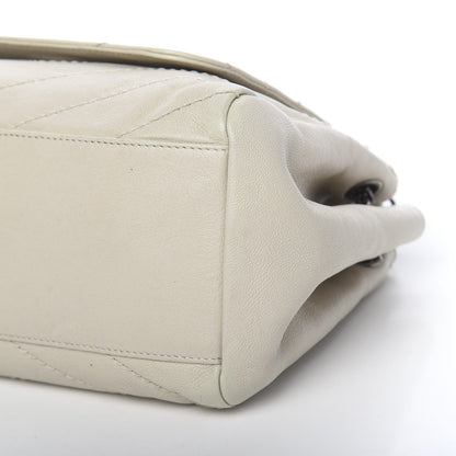 Saint Laurent Pebbled Lambskin Chevron Monogram Small Nolita White Vintage 11 of 12