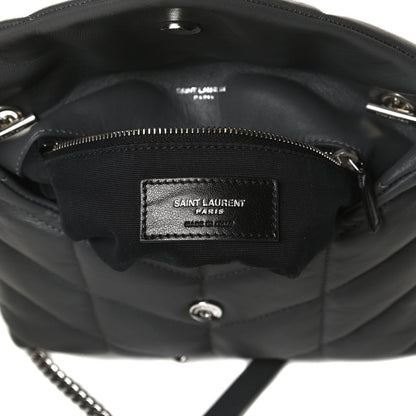 Saint Laurent Lambskin Quilted Toy Loulou Puffer Monogram Chain Satchel Storm 7 of 11