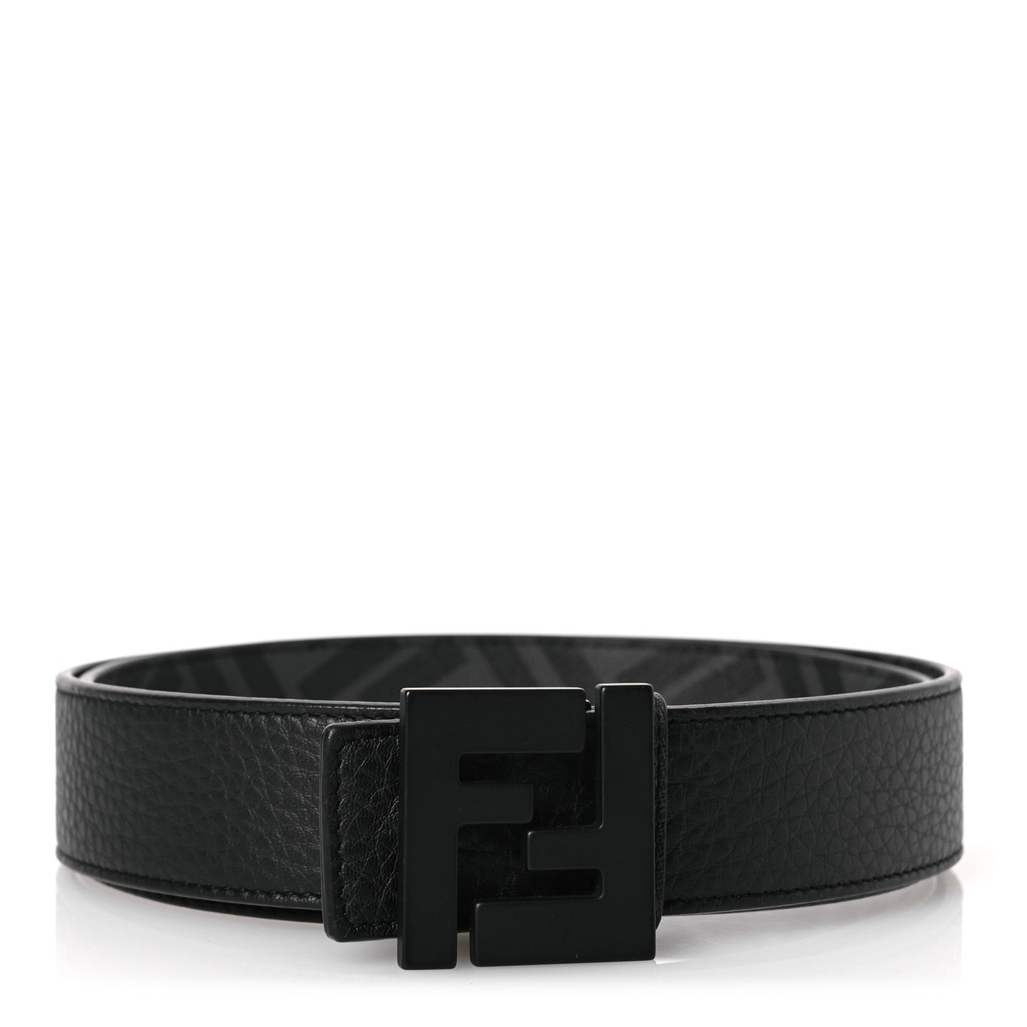Cuoio Romano Glazed Fabric Enamel FF 1974 Reversible Belt 95 38 Black