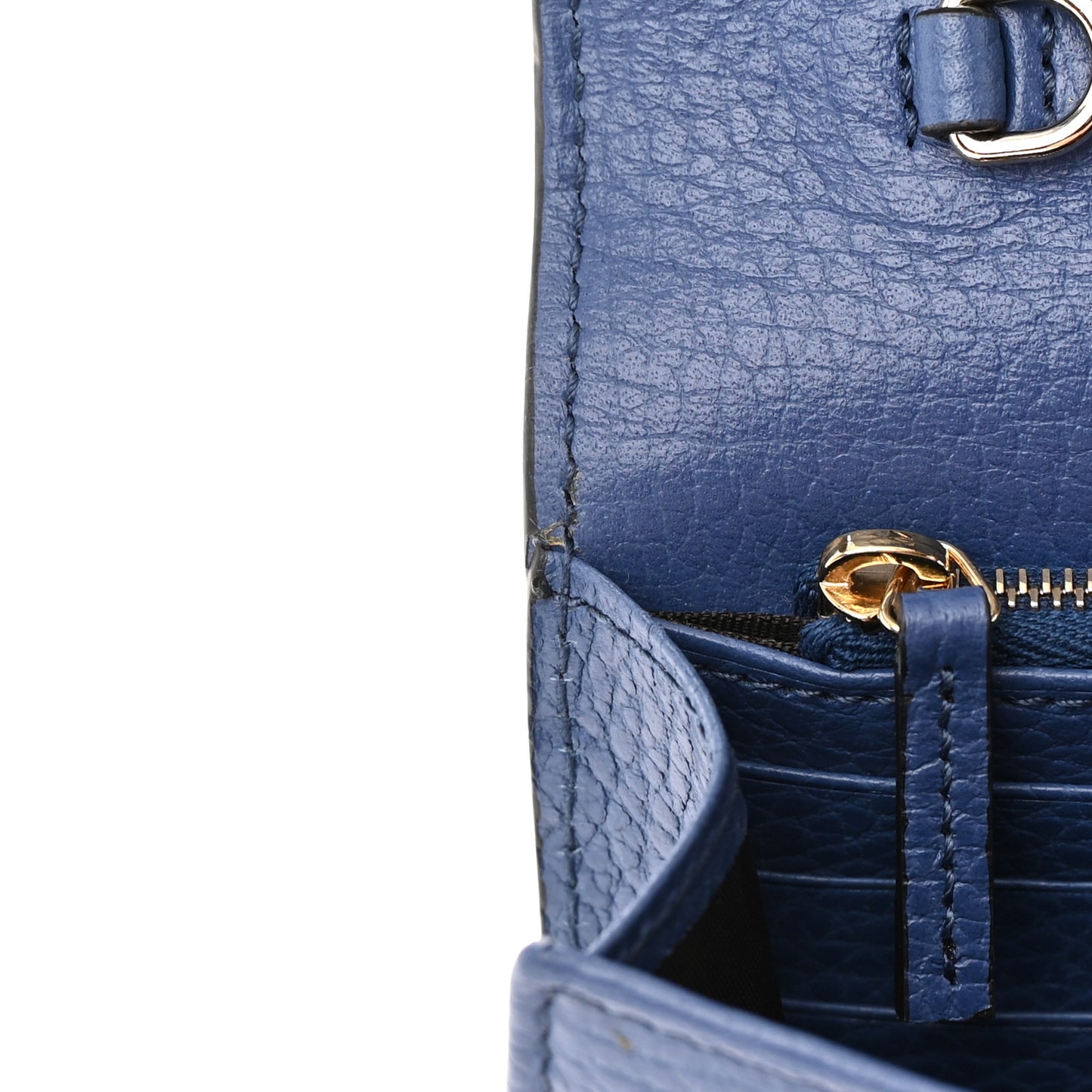 Dollar Calfskin Interlocking G Chain Wallet Caspian