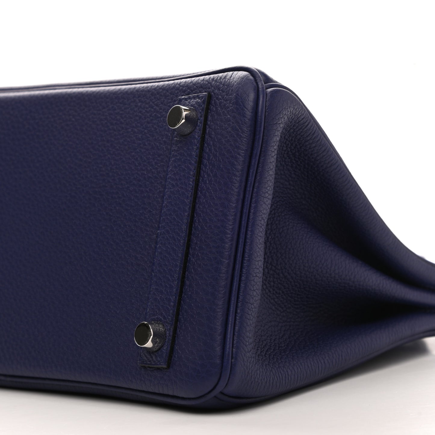 Taurillon Novillo Shiny Niloticus Crocodile Birkin Touch 25 Bleu Encre