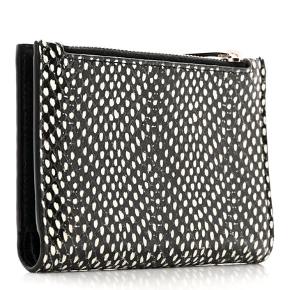 Saint Laurent Calfskin Lambskin Snakeskin Embossed Monogram Fragments Wallet Black White 3 of 9