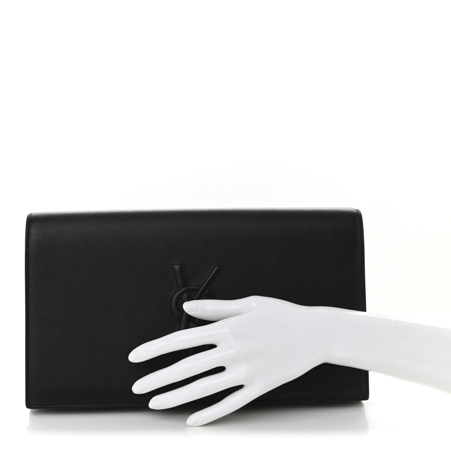 Calfskin Monogram Large Belle De Jour Clutch Black
