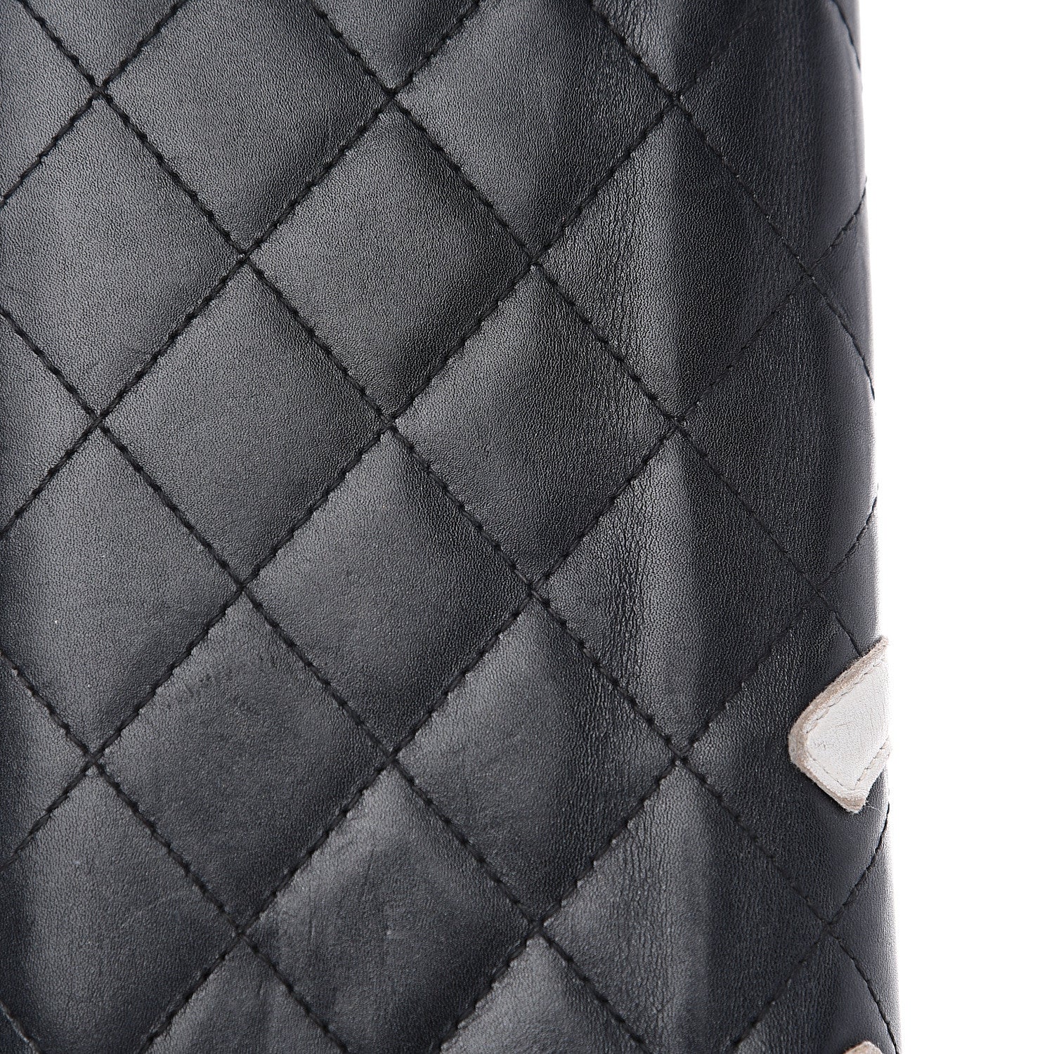 Chanel Calfskin Quilted Cambon Yen Wallet Black White 9 of 12