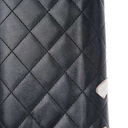 Chanel Calfskin Quilted Cambon Yen Wallet Black White 9 of 12