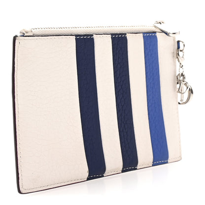 Christian Dior Bullcalf Tri-color Diorissimo Card Holder Navy Blue White 3 of 7