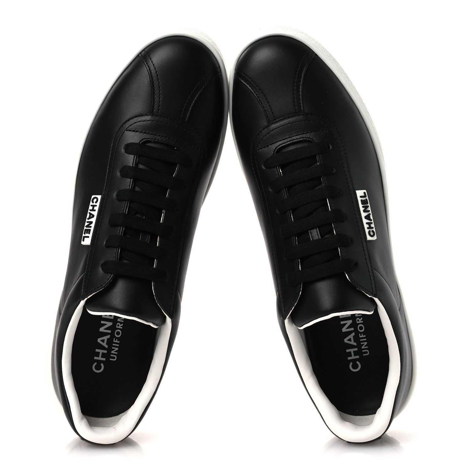 Chanel Calfskin CC Womens Uniform Sneakers 41 Black 2 of 11