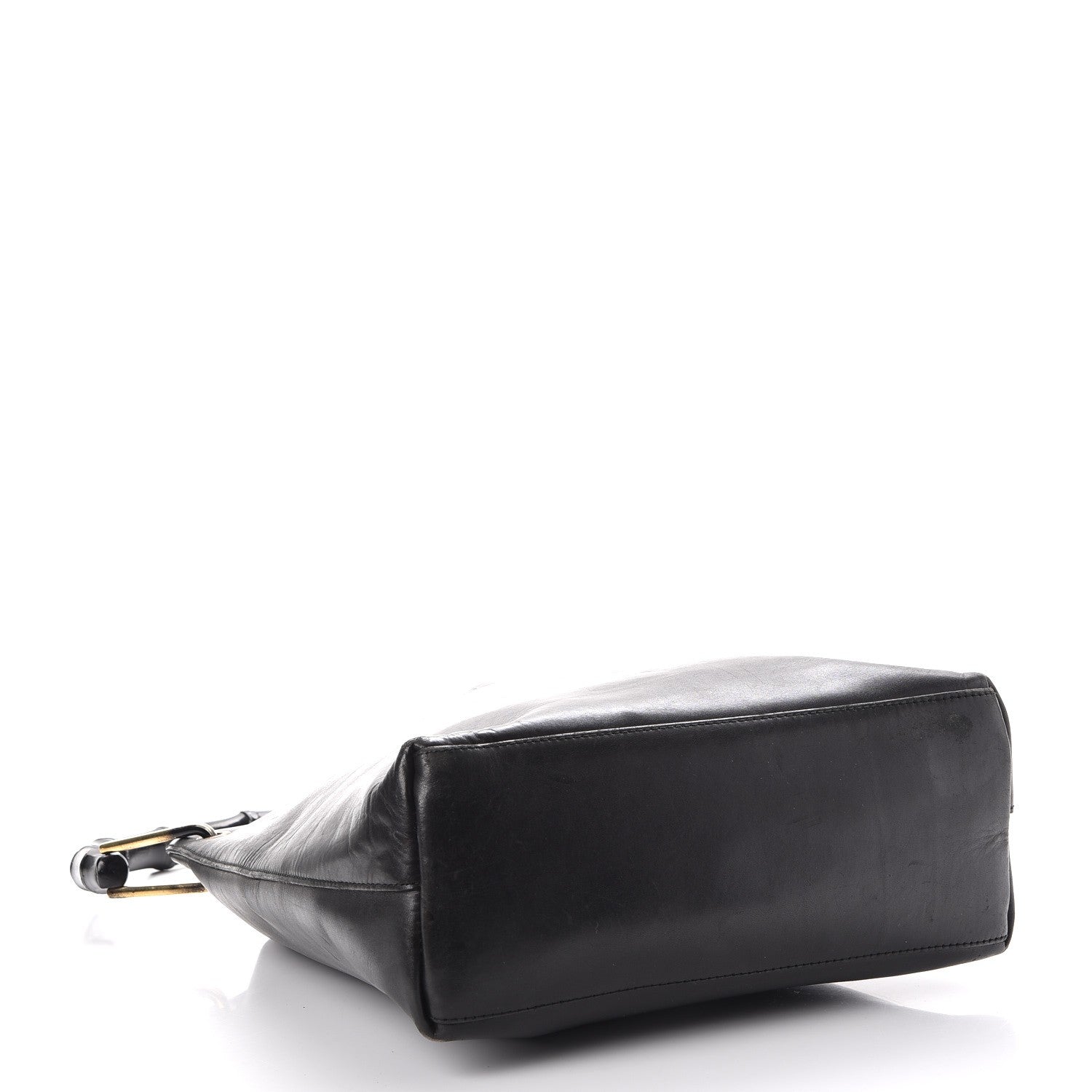 Gucci Leather Bamboo Handle Shoulder Bag Black 5 of 10