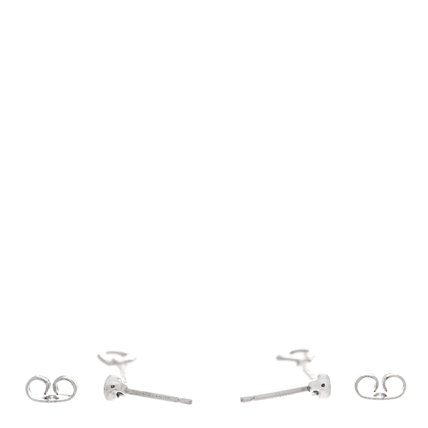Tiffany Sterling Silver Diamond Elsa Peretti Diamond by the Yard Open Heart Drop Earrings 3 of 4