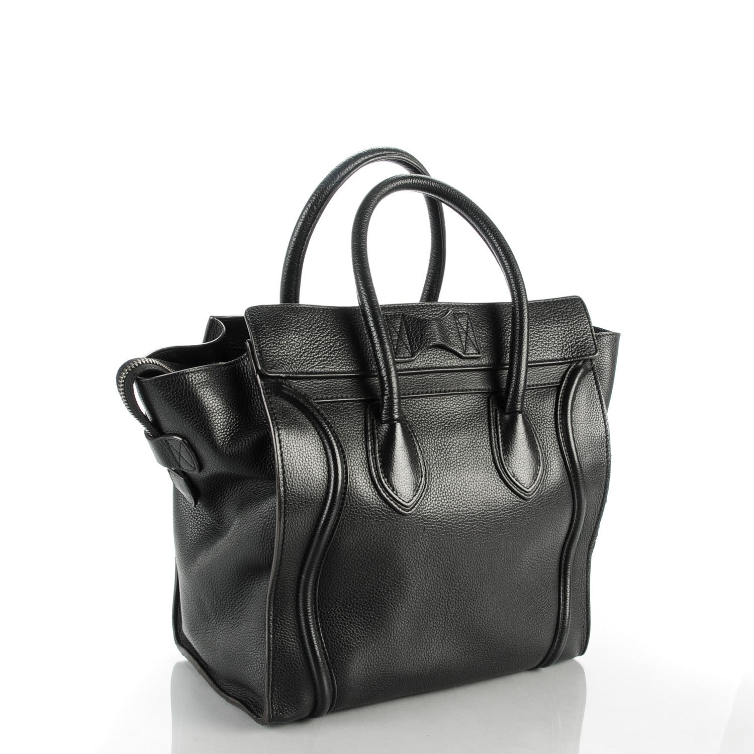 Celine Drummed Calfskin Micro Luggage Black 3 of 7