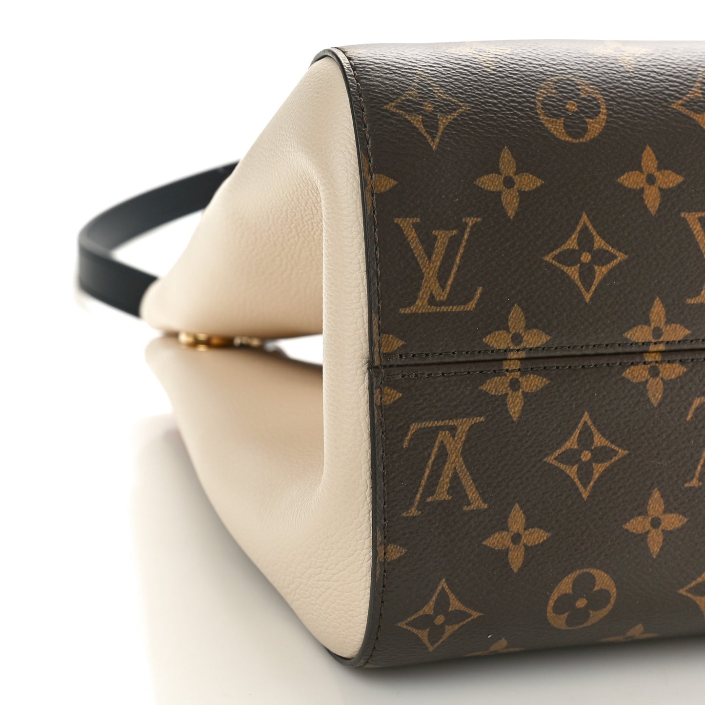 Calfskin Monogram Fold Tote PM Cerise Cream Black