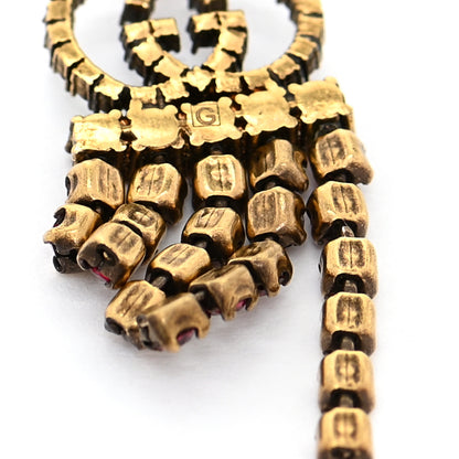 Gucci Metal Crystal Interlocking G Strawberry Drop Earrings 4 of 6