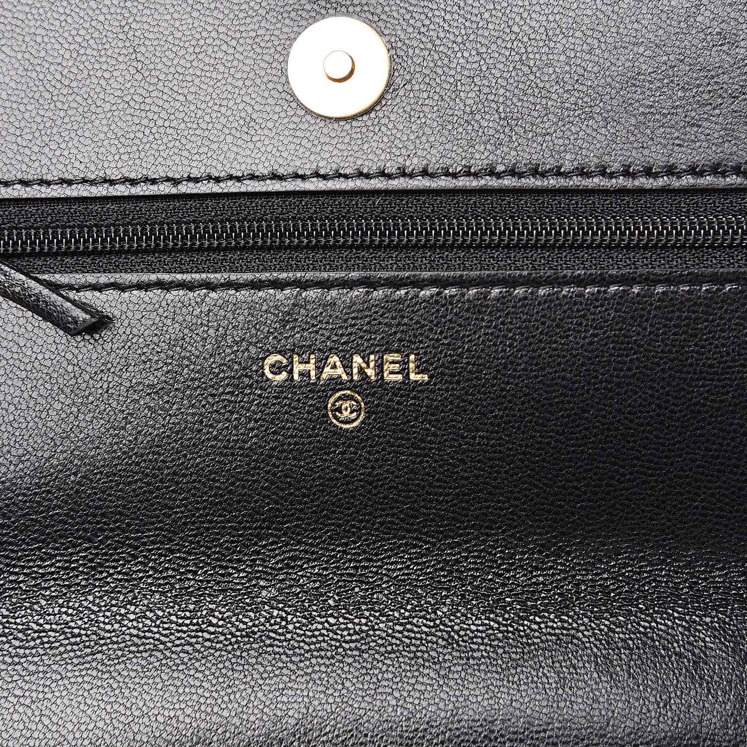 Chanel Goatskin Quilted 19 Wallet On Chain WOC Black 6 of 12