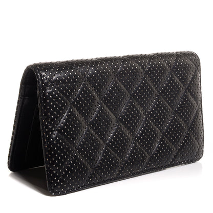 Chanel Lambskin Perforated Yen Wallet Black 3 of 8