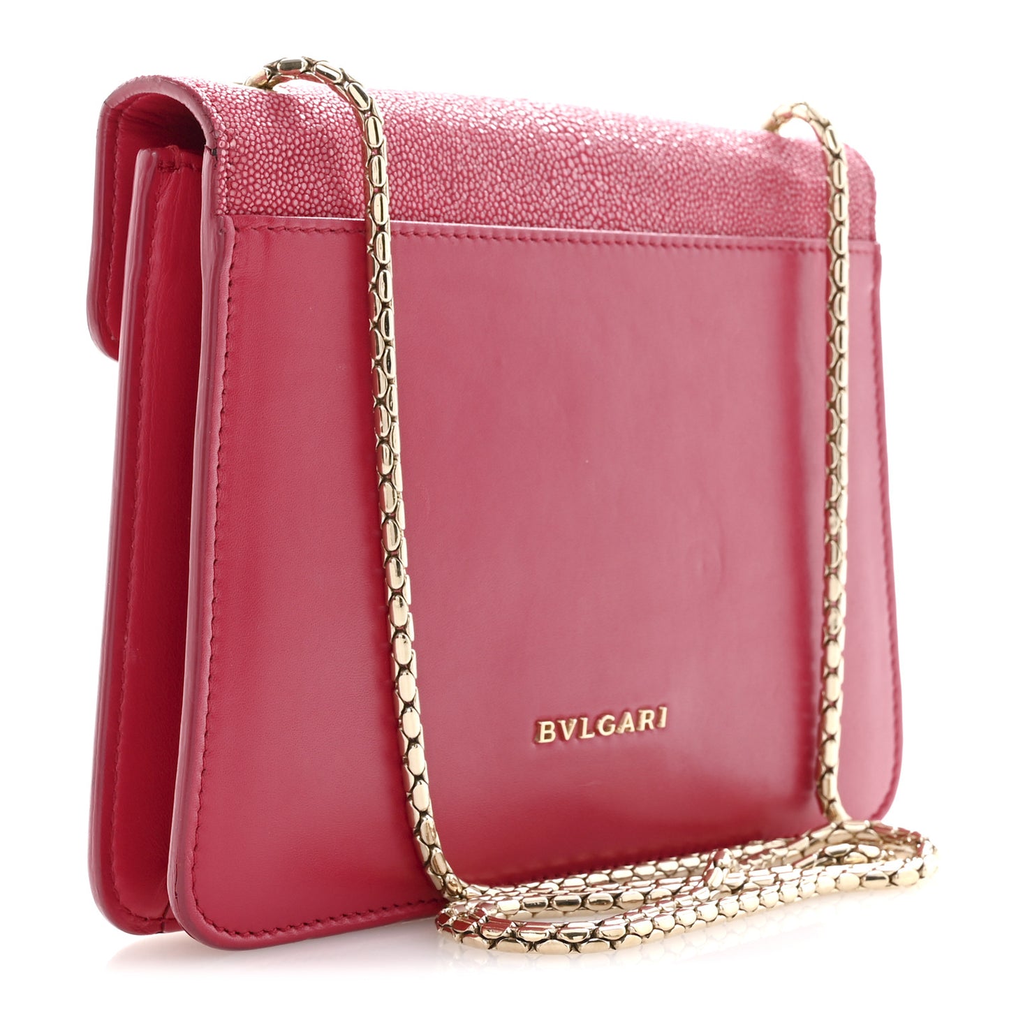 Galuchat Calfskin Serpenti Forever Crossbody Bag Pink Pink