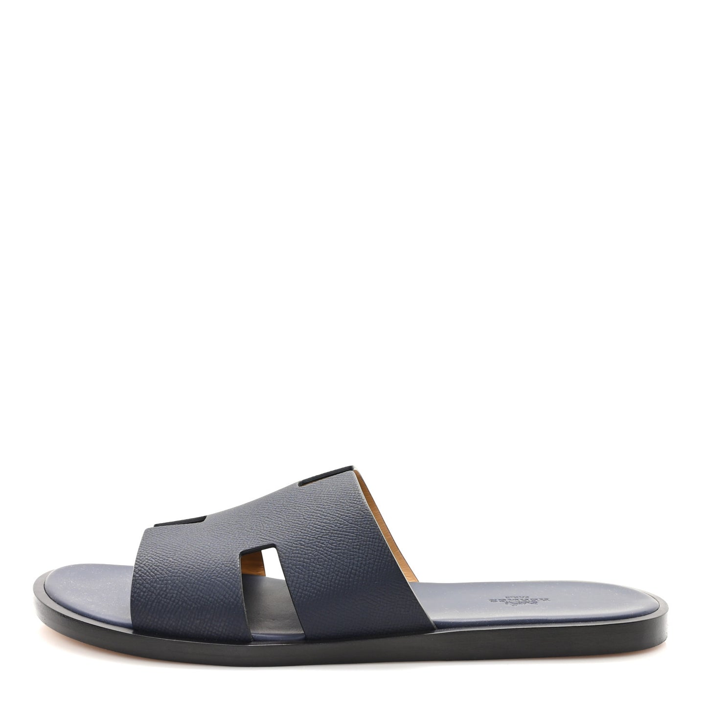 Hermes Epsom Mens Izmir Sandals Marine 1714720 – FASHIONPHILE