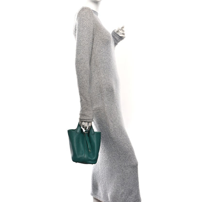 Hermes Taurillon Clemence Picotin Lock 18 PM Malachite 2 of 12