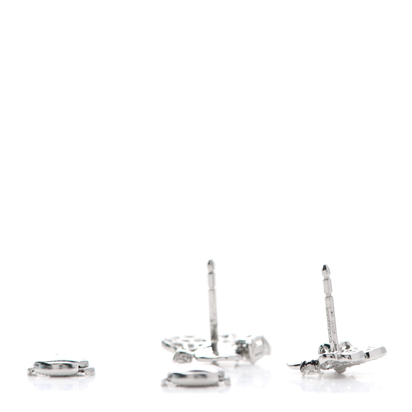 Platinum Diamond Paper Flowers Cluster Earrings