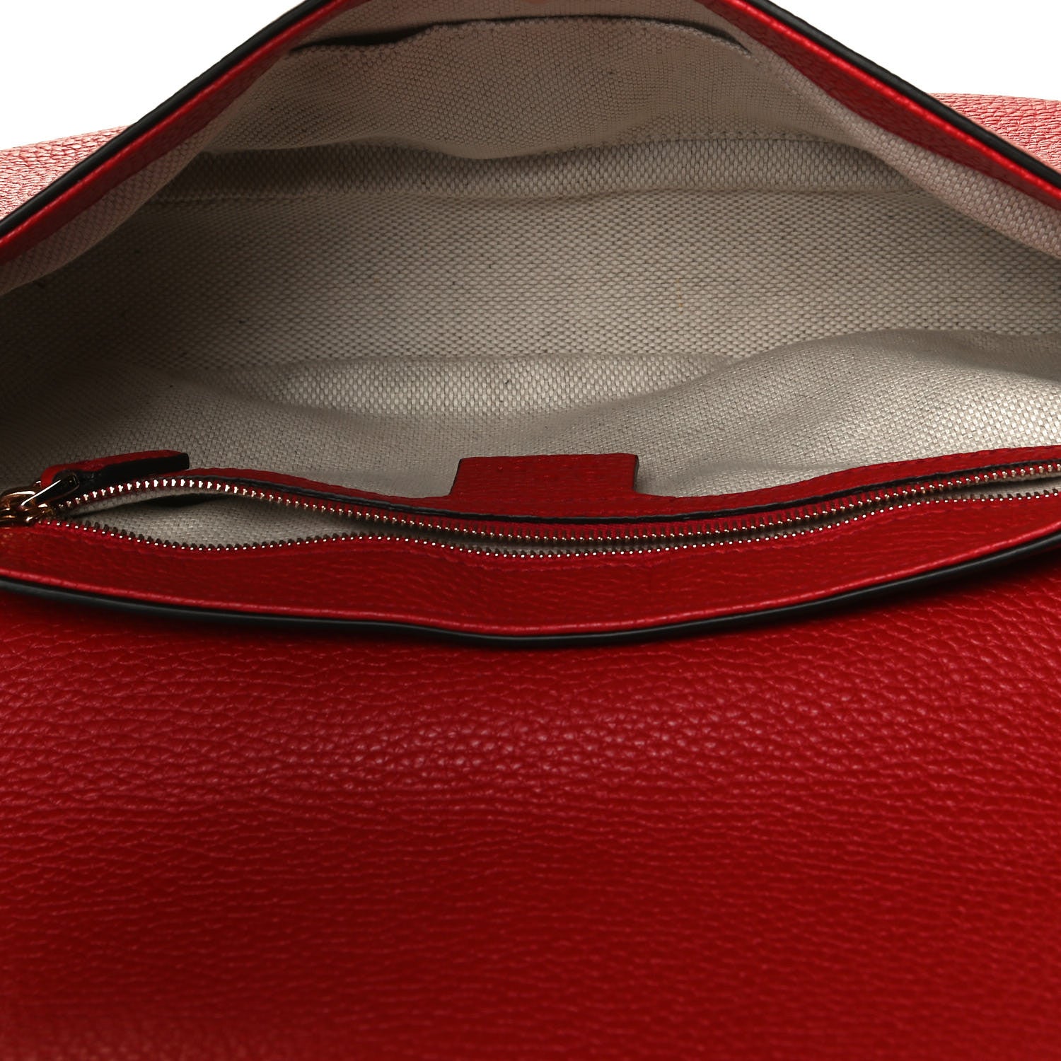 Gucci Pebbled Calfskin Medium Soho Flap Crossbody Vibrant Red 5 of 12