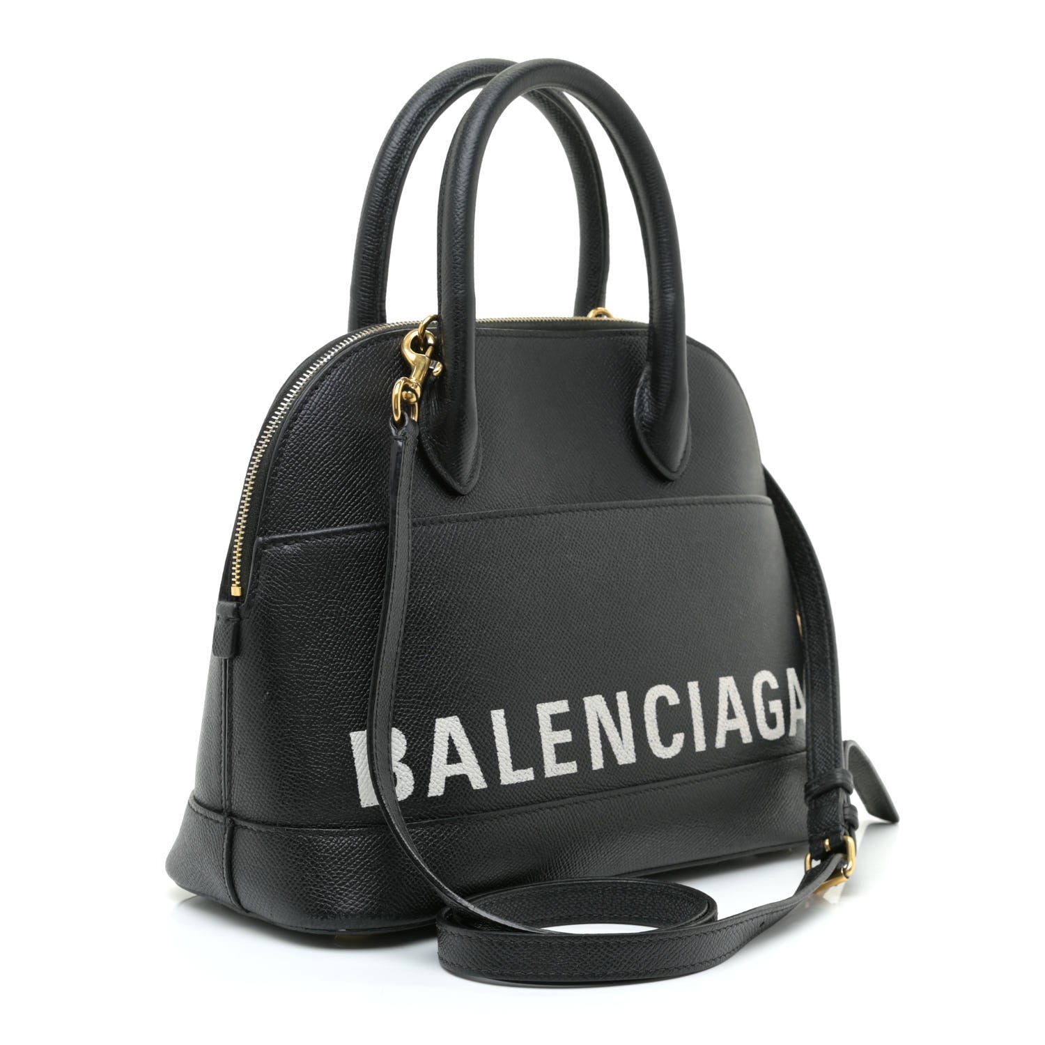 Balenciaga Signature Grained Calfskin Logo S Ville Top Handle Bag Black 3 of 14