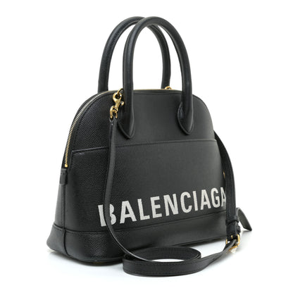 Balenciaga Signature Grained Calfskin Logo S Ville Top Handle Bag Black 3 of 14