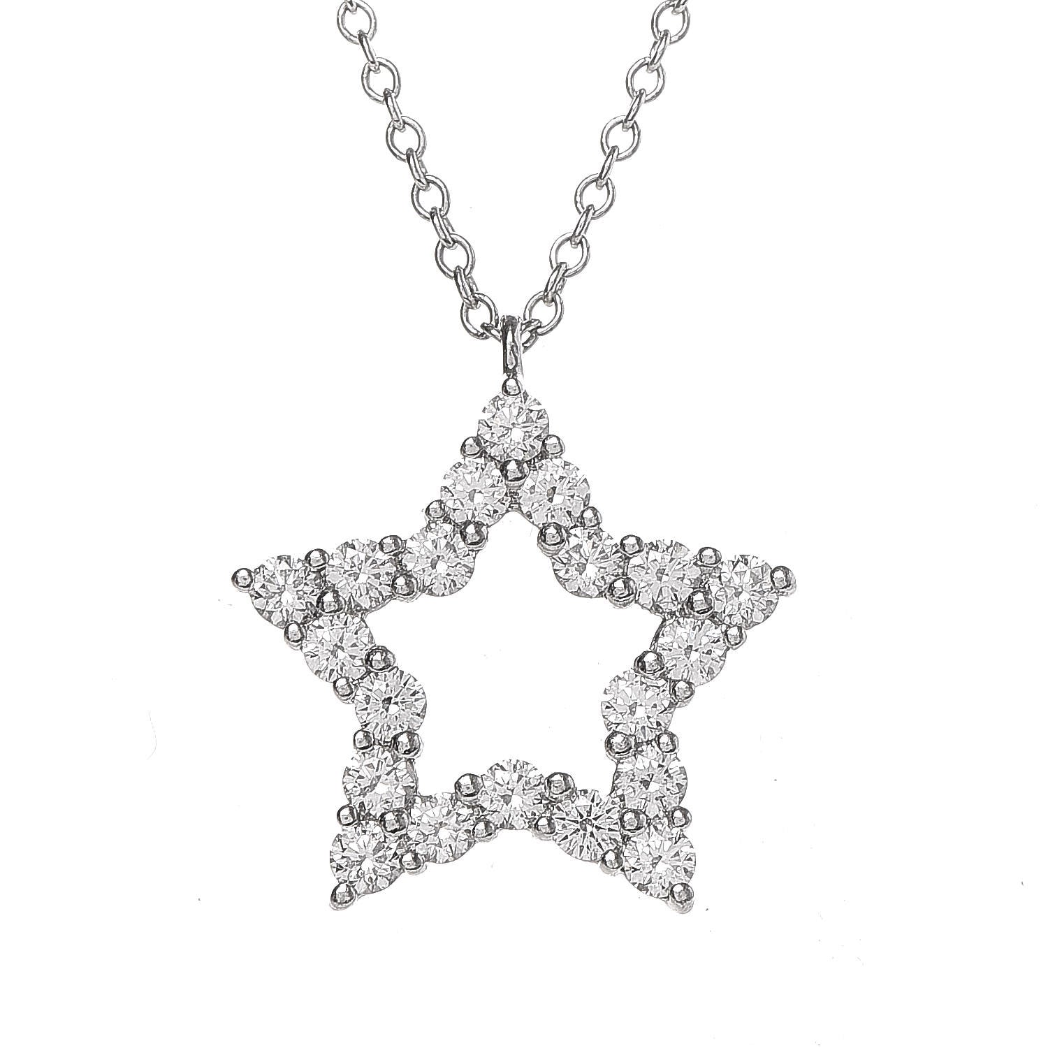 Tiffany Platinum Diamond Star Pendant Necklace 5 of 7