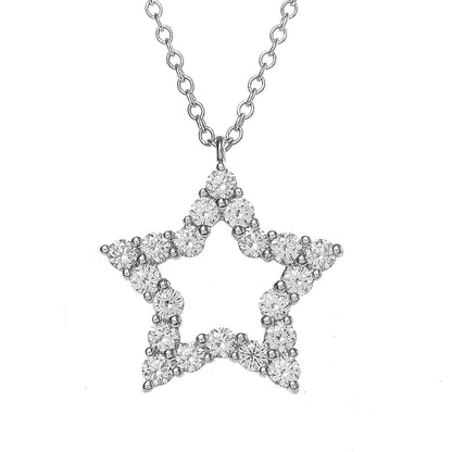 Tiffany Platinum Diamond Star Pendant Necklace 5 of 7