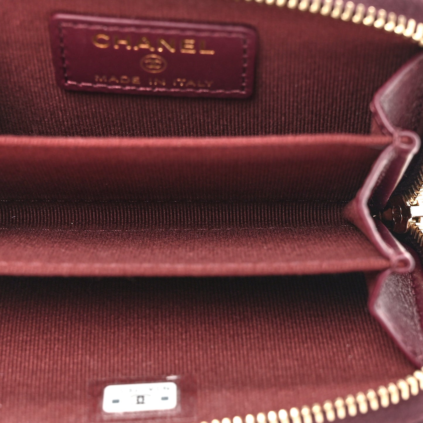 Caviar Quilted Zip Around Coin Purse Dark Burgundy