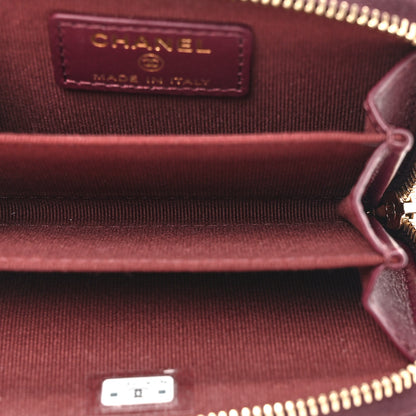 Chanel Caviar Quilted Zip Around Coin Purse Dark Burgundy 5 of 7