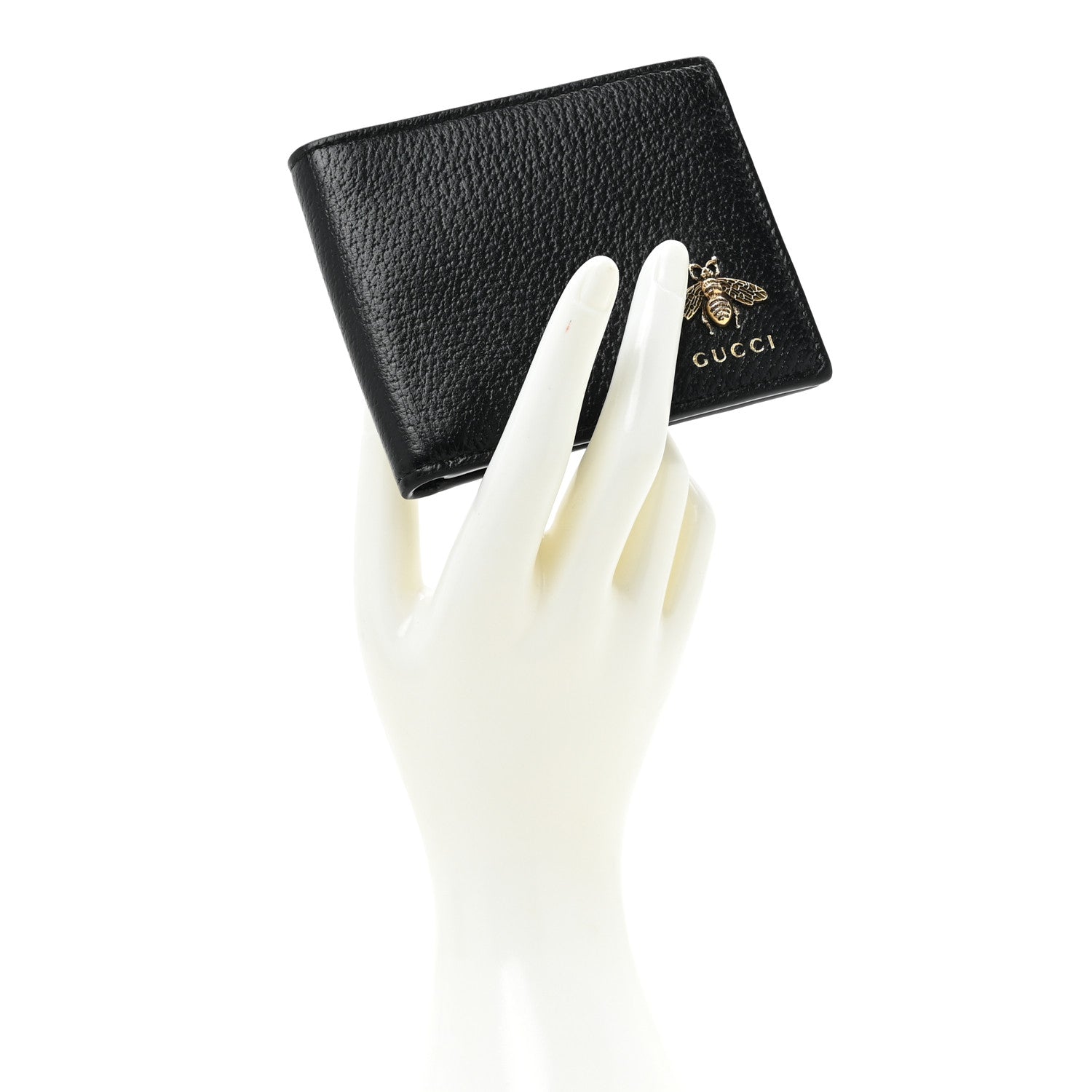 Gucci Calfskin Bee Bi-Fold Wallet Black 2 of 12