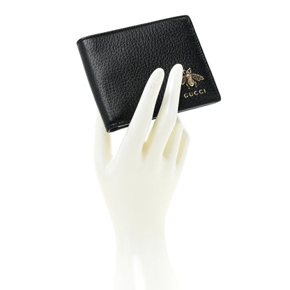 Gucci Calfskin Bee Bi-Fold Wallet Black 2 of 12