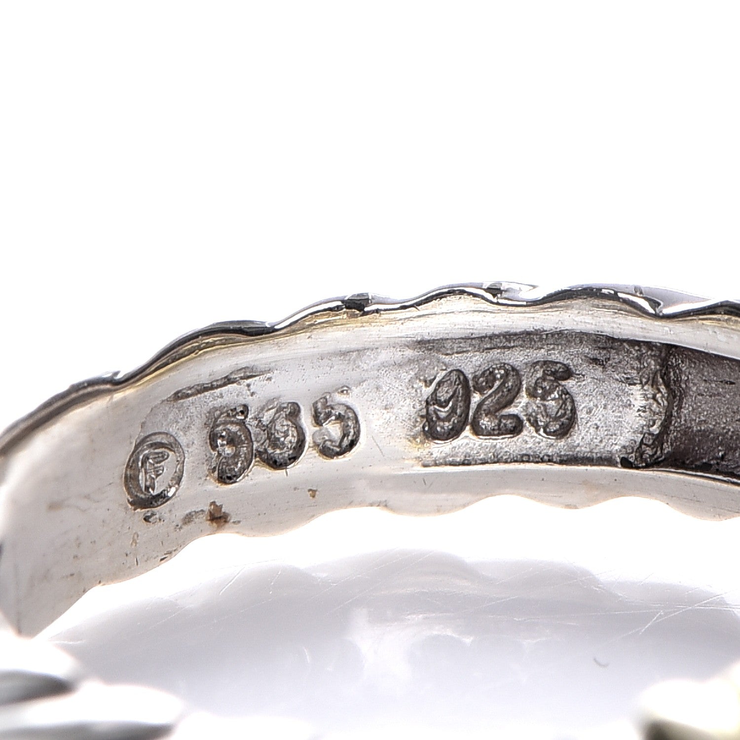 David Yurman Sterling Silver 14K Yellow Gold 3 Diamond Metro Cable Ring 50 5.5 4 of 6