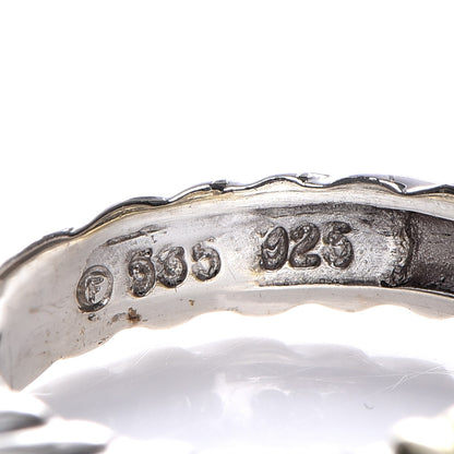 David Yurman Sterling Silver 14K Yellow Gold 3 Diamond Metro Cable Ring 50 5.5 4 of 6