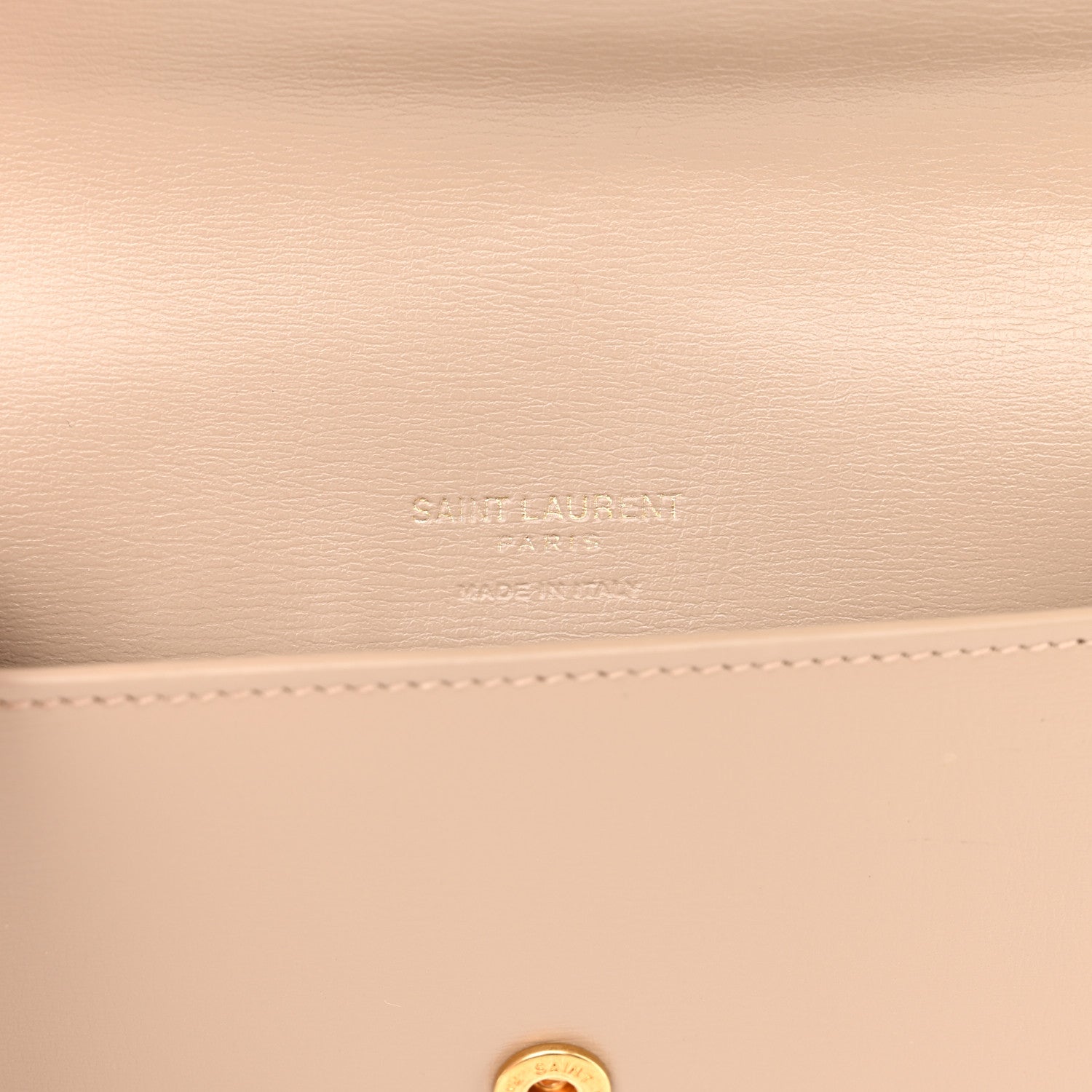Saint Laurent Smooth Calfskin Monogram Phone Holder Crossbody Dark Beige 6 of 12