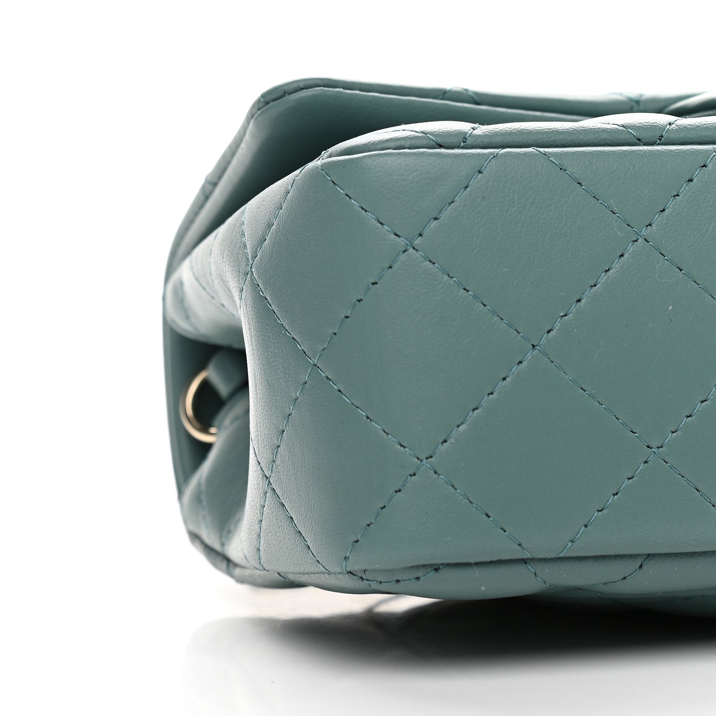 Lambskin Quilted Mini Rectangular Flap Green