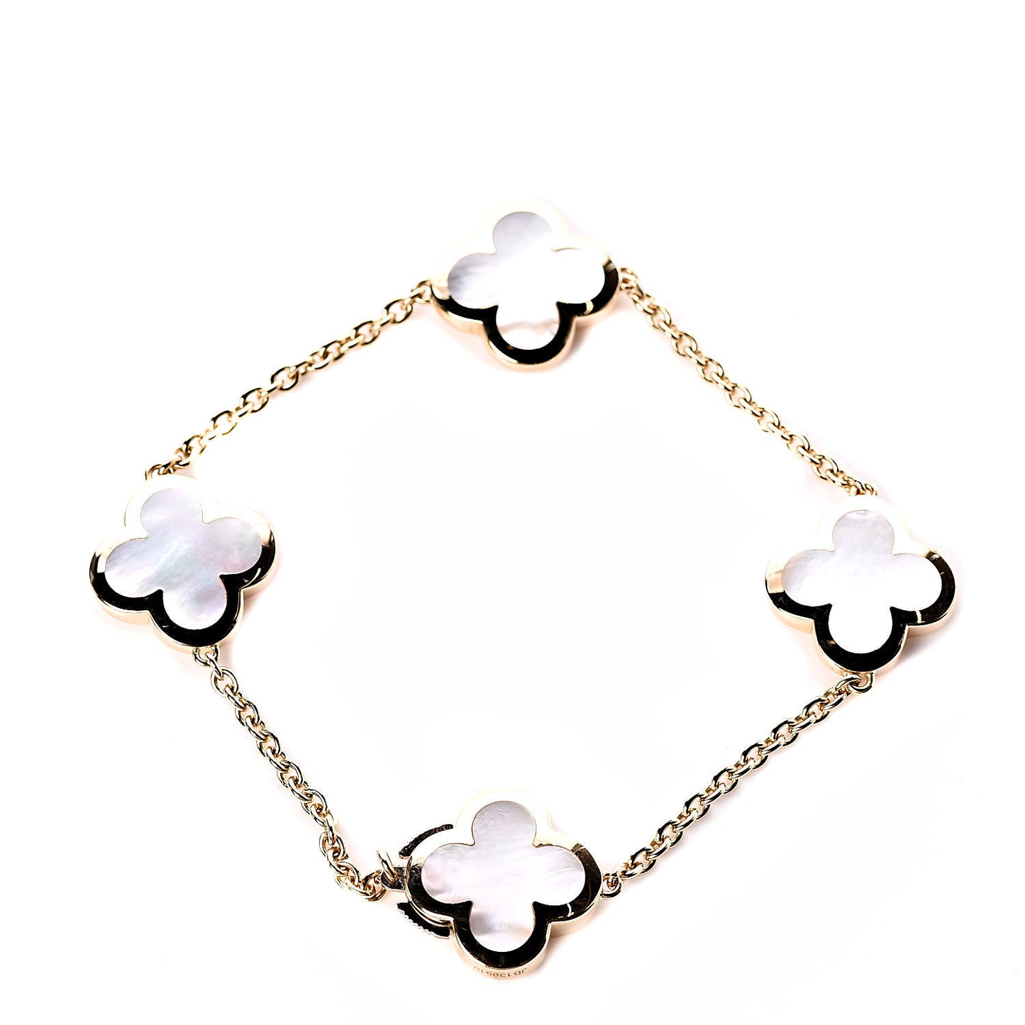 18K Yellow Gold Mother of Pearl 4 Motifs Pure Alhambra Bracelet