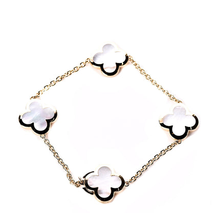 Van Cleef & Arpels 18K Yellow Gold Mother of Pearl 4 Motifs Pure Alhambra Bracelet 3 of 6