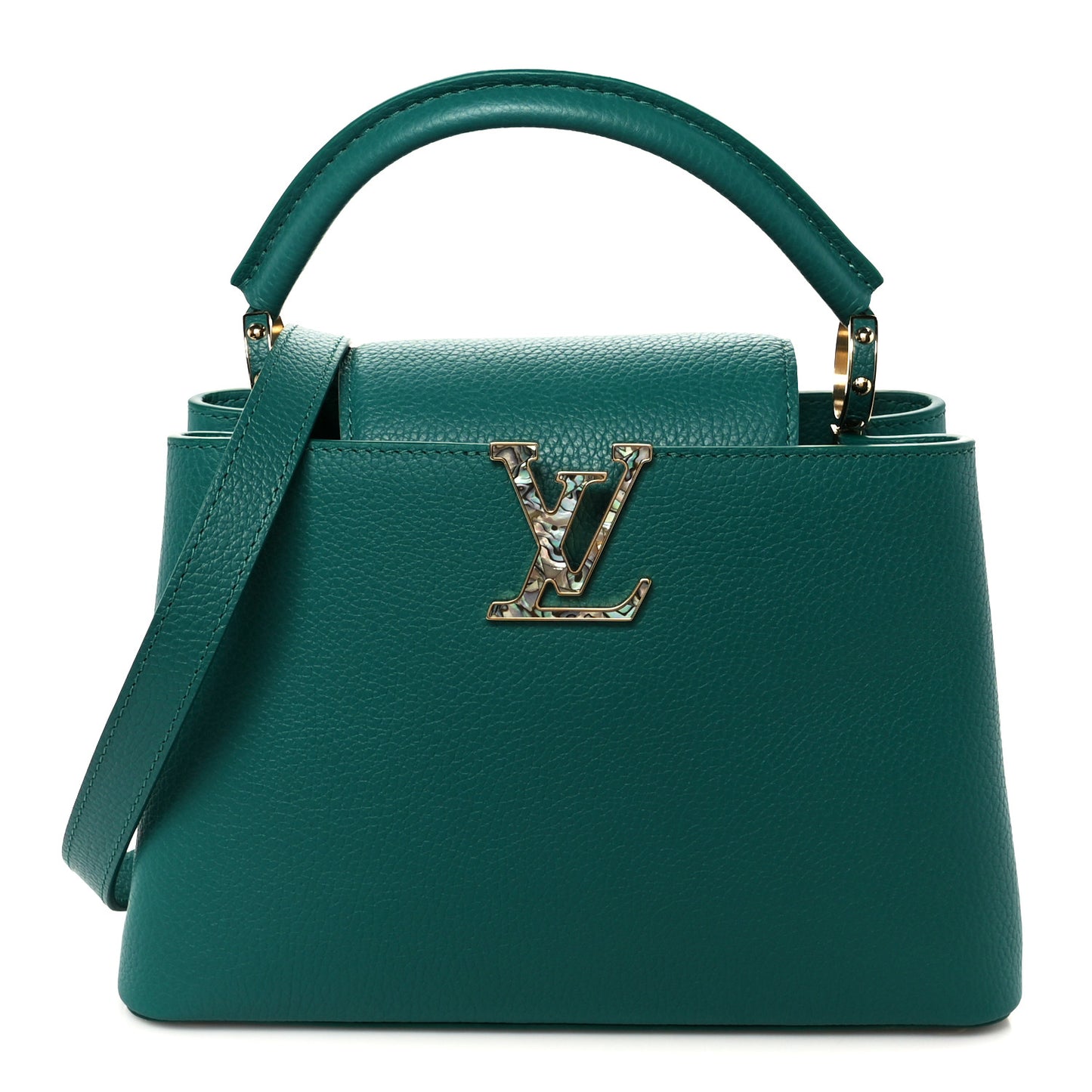 Taurillon Abalone Capucines BB Emerald
