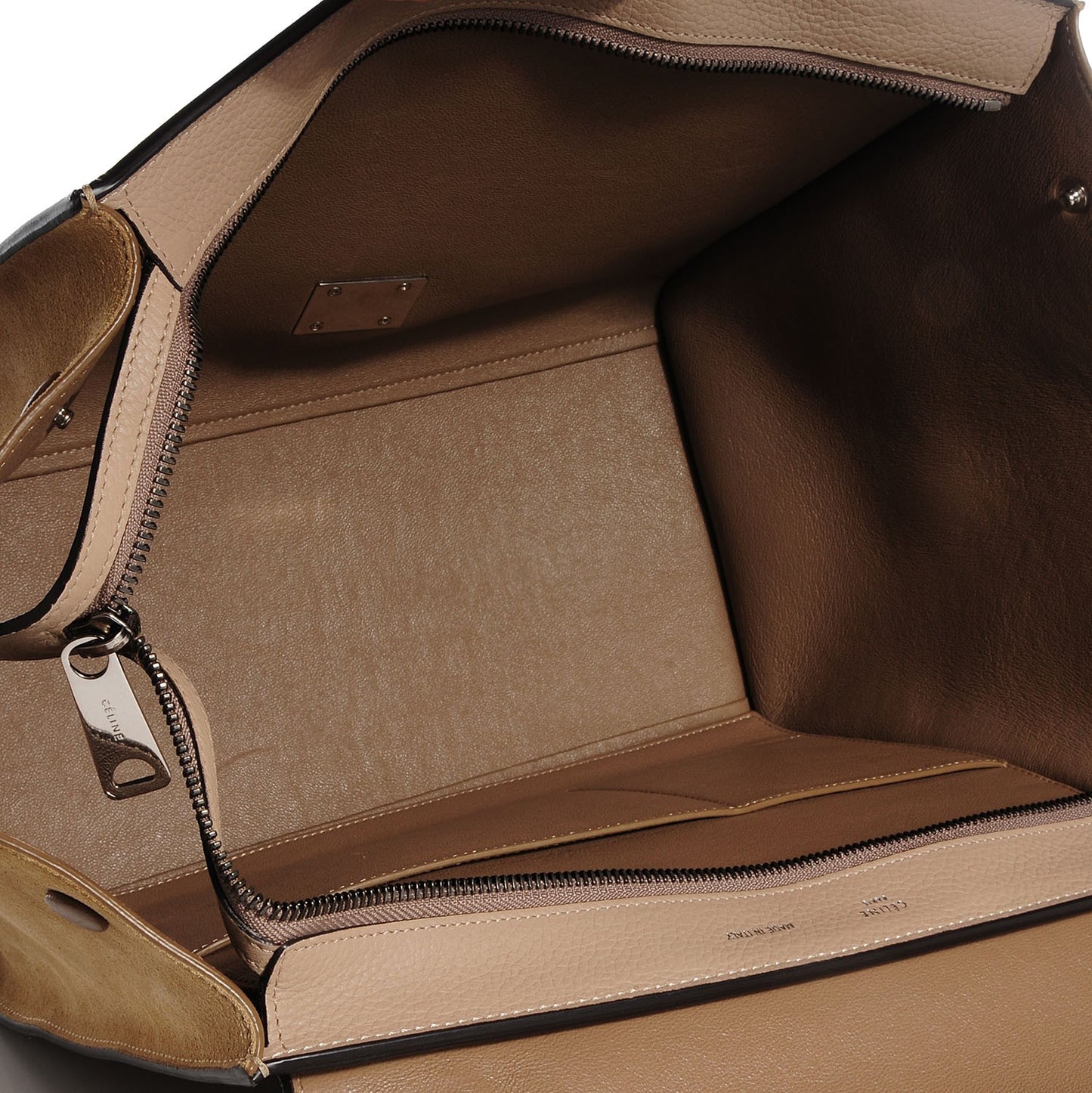 Drummed Calfskin Suede Medium Trapeze Dune