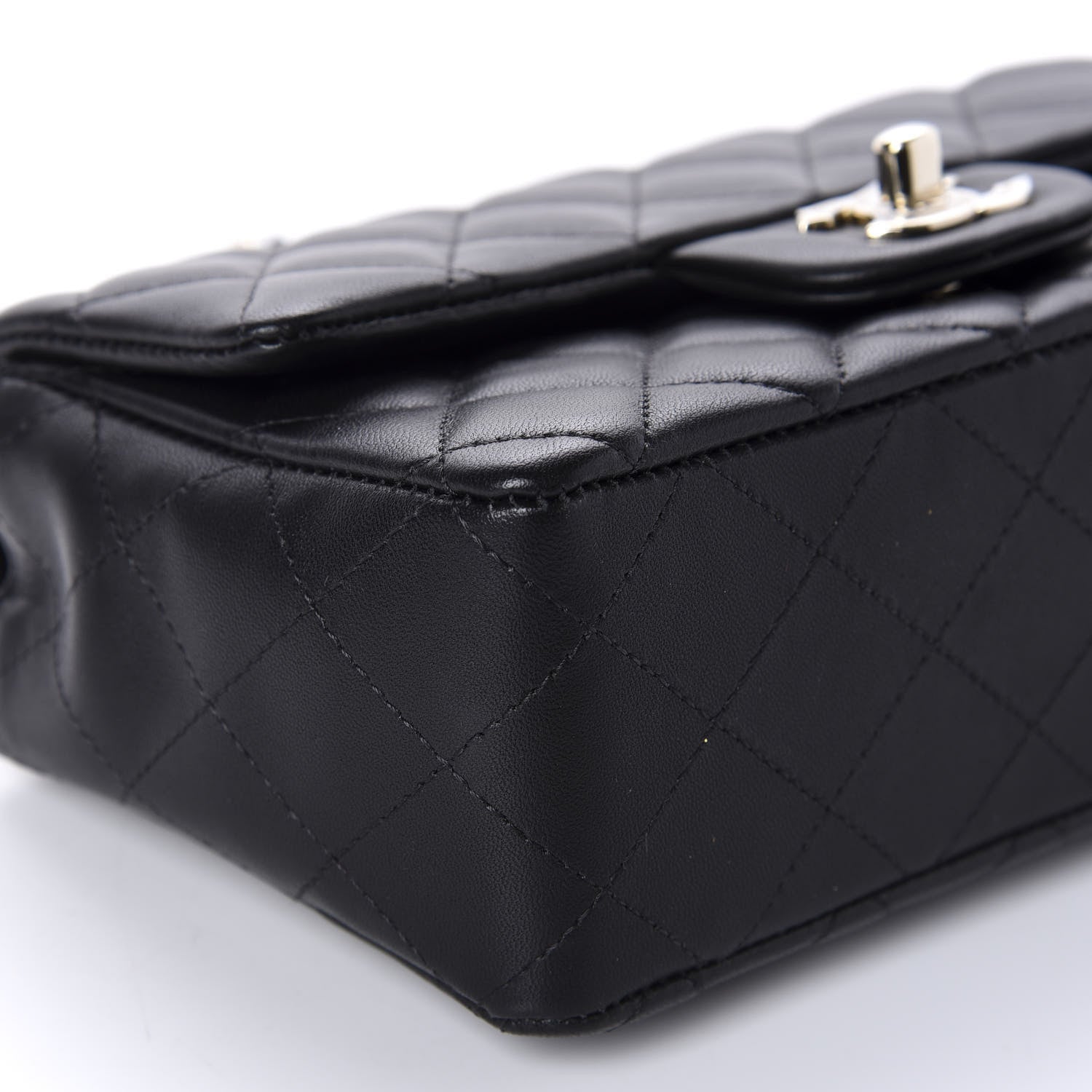 Chanel Lambskin Quilted Mini Rectangular Flap Black 6 of 11