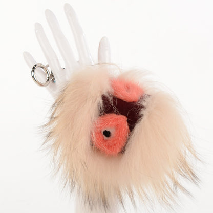 Fendi Fox Mink Rabbit Fur Vitello Flamingo Punchy Monster Bag Bug Charm Flamingo Rosa 2 of 6