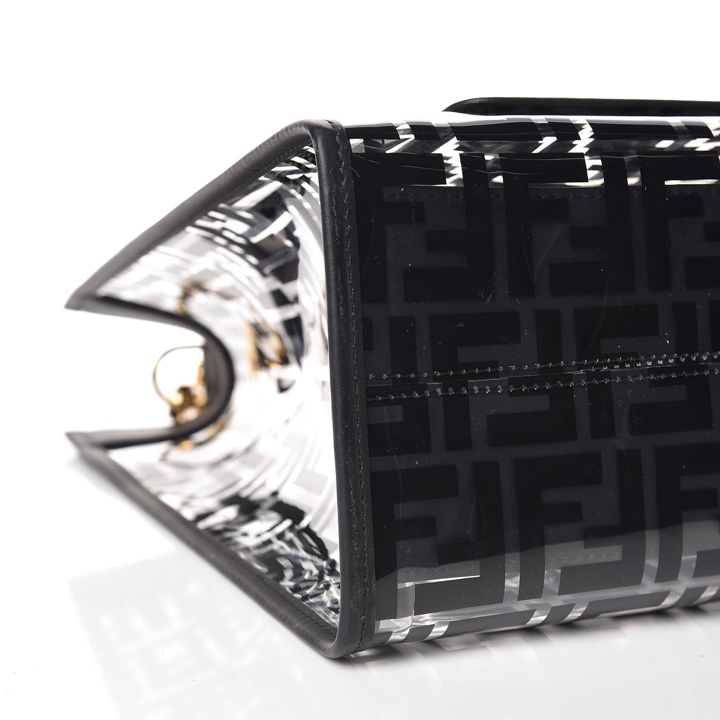 TPU FF Vitello Century Plexiglass Medium Runaway Shopper Tote Black