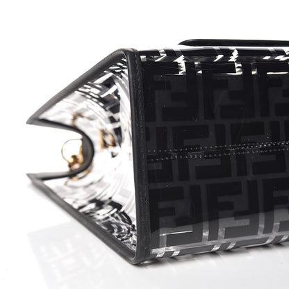Fendi TPU FF Vitello Century Plexiglass Medium Runaway Shopper Tote Black 9 of 10