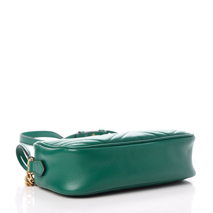 Gucci Calfskin Matelasse Small GG Marmont Chain Shoulder Bag Emerald Green 4 of 8