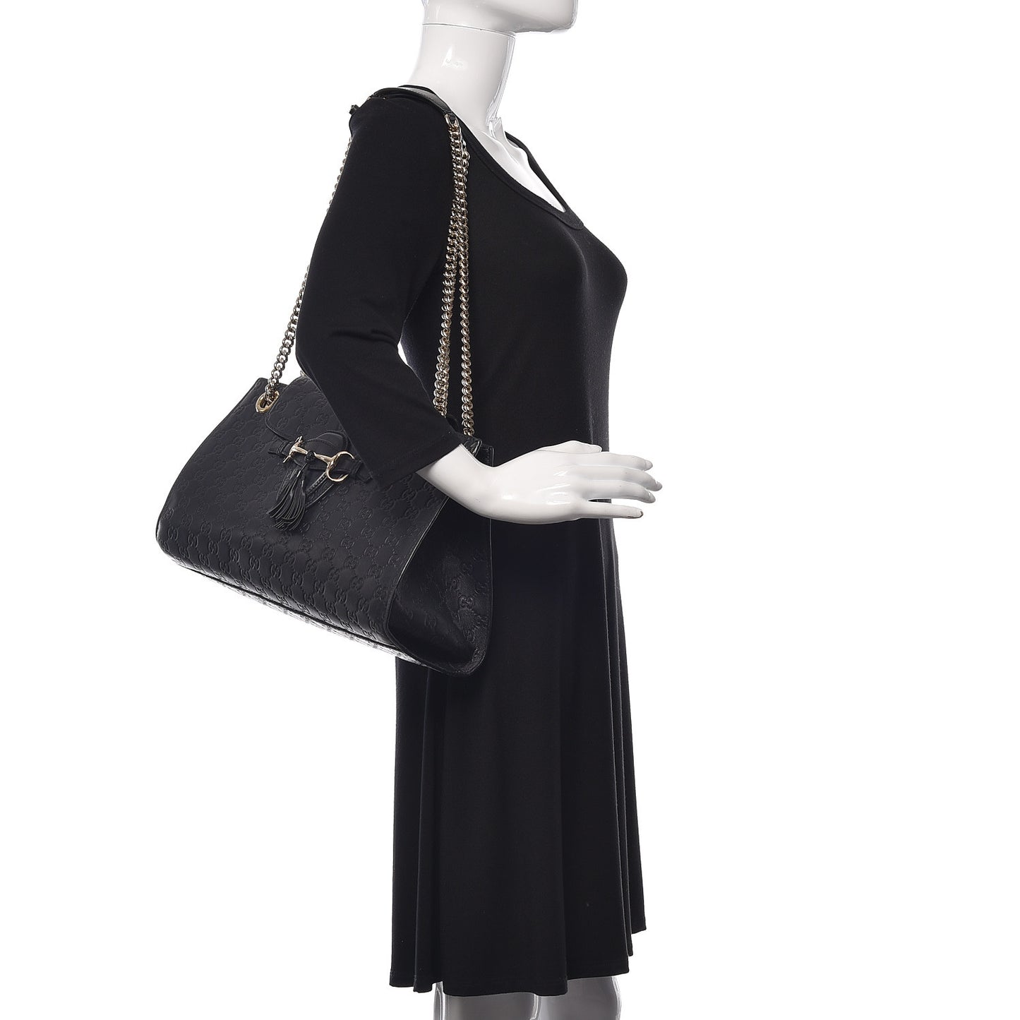 Guccissima Large Emily Chain Shoulder Bag Black