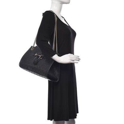 Gucci Guccissima Large Emily Chain Shoulder Bag Black 2 of 16