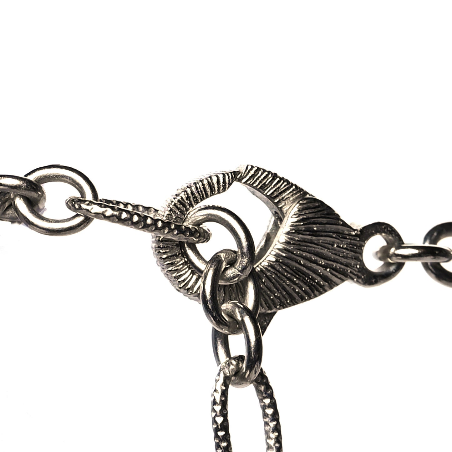 Crystal Glass CC Pendant Necklace Silver