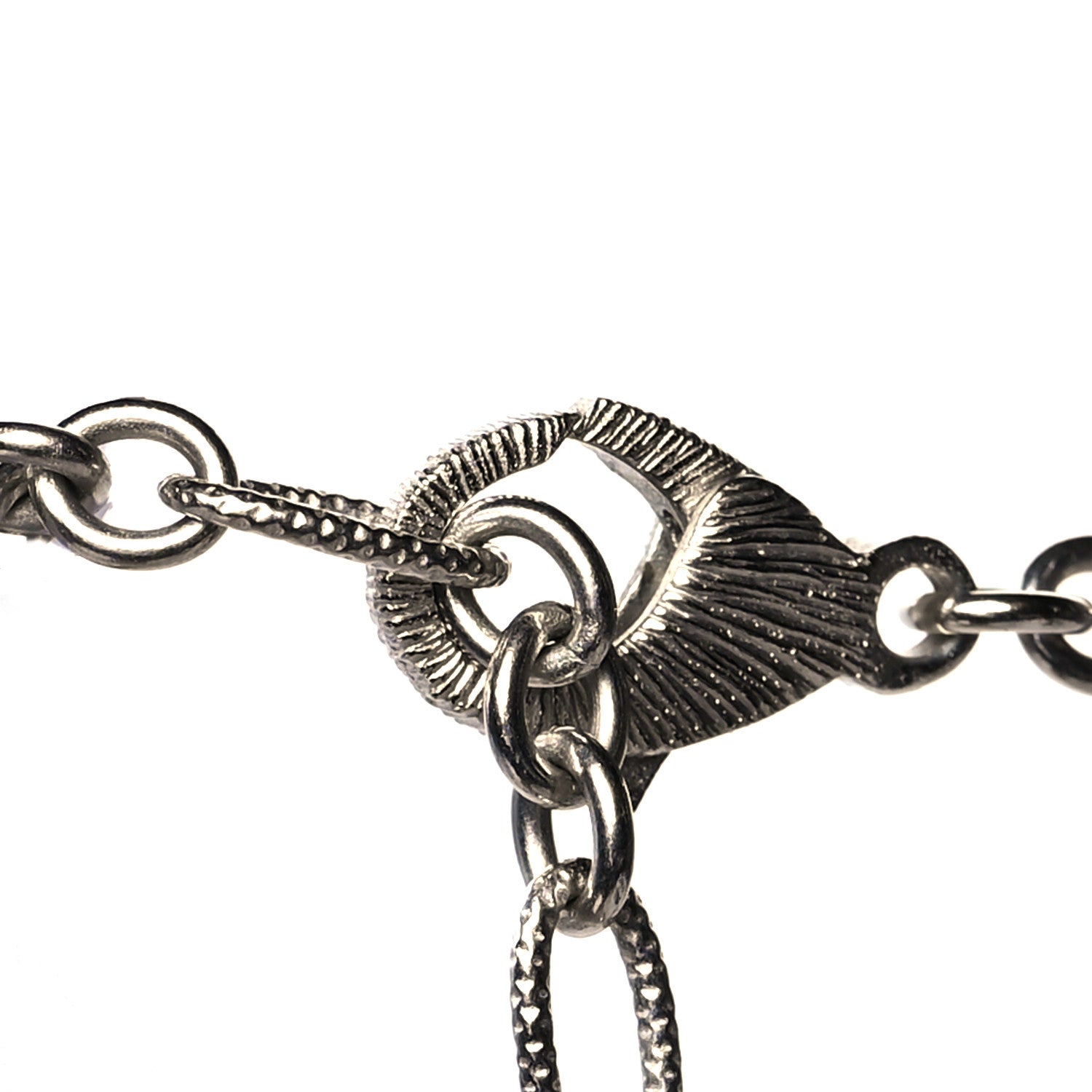 Chanel Crystal Glass CC Pendant Necklace Silver 4 of 5