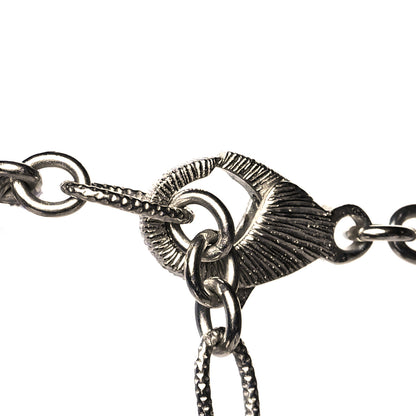 Chanel Crystal Glass CC Pendant Necklace Silver 4 of 5